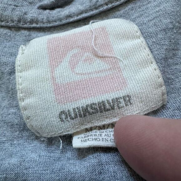 Quiksilver Short Sleeve Top Big Logo Y2K Cotton Blend Women’s Size Medium Preppy - Picture 5 of 9